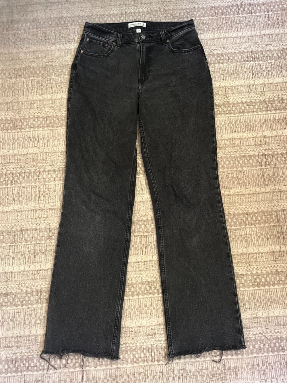 Abercrombie & Fitch Curve Love The Baggy Low Rise Size 27/4R Faded Black Wash